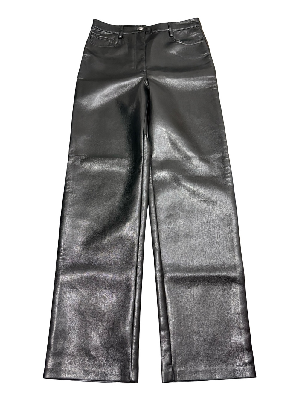 Wilfred Aritzia Melina Black Vegan Leather High Rise Pants Size 6